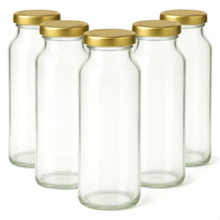 Garrafas Vidro Vintage kit c/6 Suco 300ml Tampa metalica não vaza em Oferta na Shopee