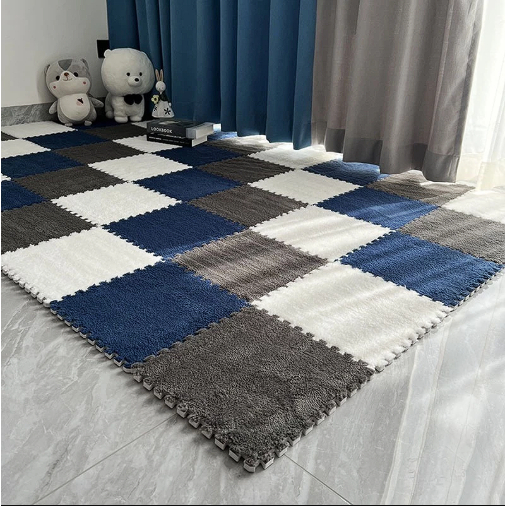 Tapete Quebra Cabeça 10 ou 12 Peças 30x30 Pelúcia Macio EVA Infantil Piso Quarto Antitérmico R:476-1