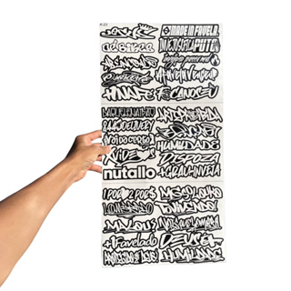 Super Cartela 30 Adesivos Laminados Premium de BH Preto e Branco – Plotar e Adesivar Capacete, Moto, Carro, bike em Oferta na Shopee