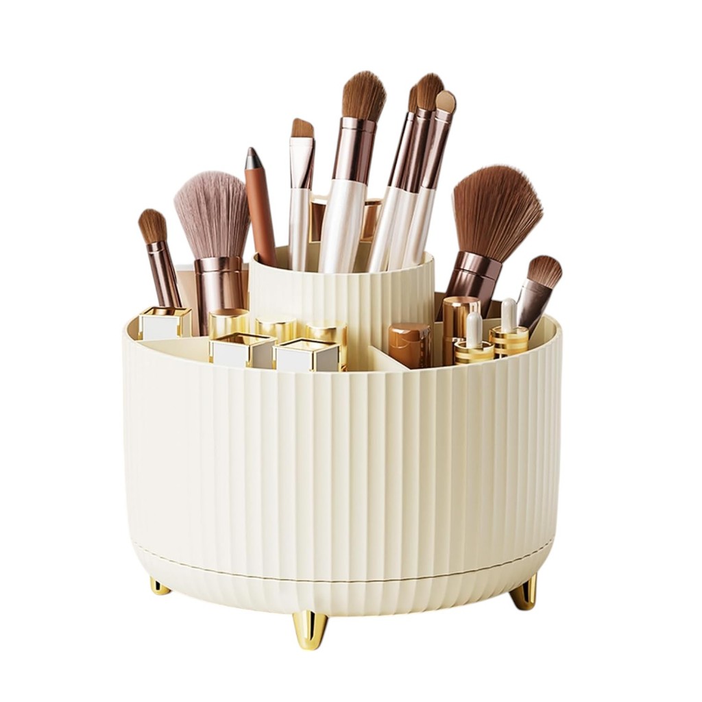 Porta Pincel Maquiagem Giratório Acessórios 5 Divisórias em Oferta na Shopee