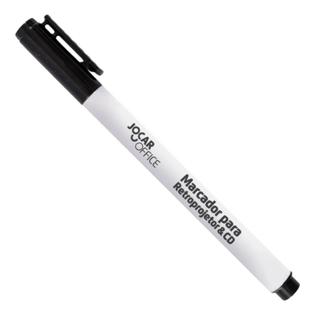 CANETA MARCADOR PERMANENTE JOCAR OFFICE  CD/DVD/RETROPROJETOR COR PRETO em Oferta na Shopee