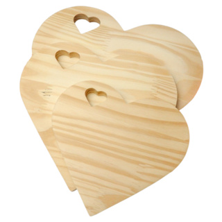 Trio de Tábua Coração Vazado Tábuas Madeira Pinus Petisco Mesa Posta em Oferta na Shopee
