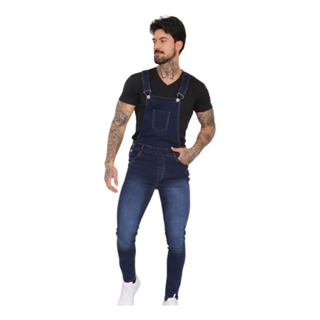 Jardineira Macacão Jeans Escuro Masculina Feminina em Oferta na Shopee