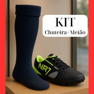 Kit Chuteira+Meião Premium Acabamento Confort Oferta Especial em Oferta na Shopee