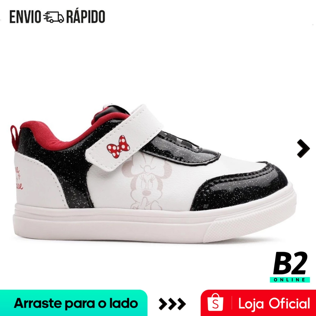 Tênis Disney Minnie Infantil Calce Fácil Feminino Original com Nota Fiscal e Garantia em Oferta na Shopee