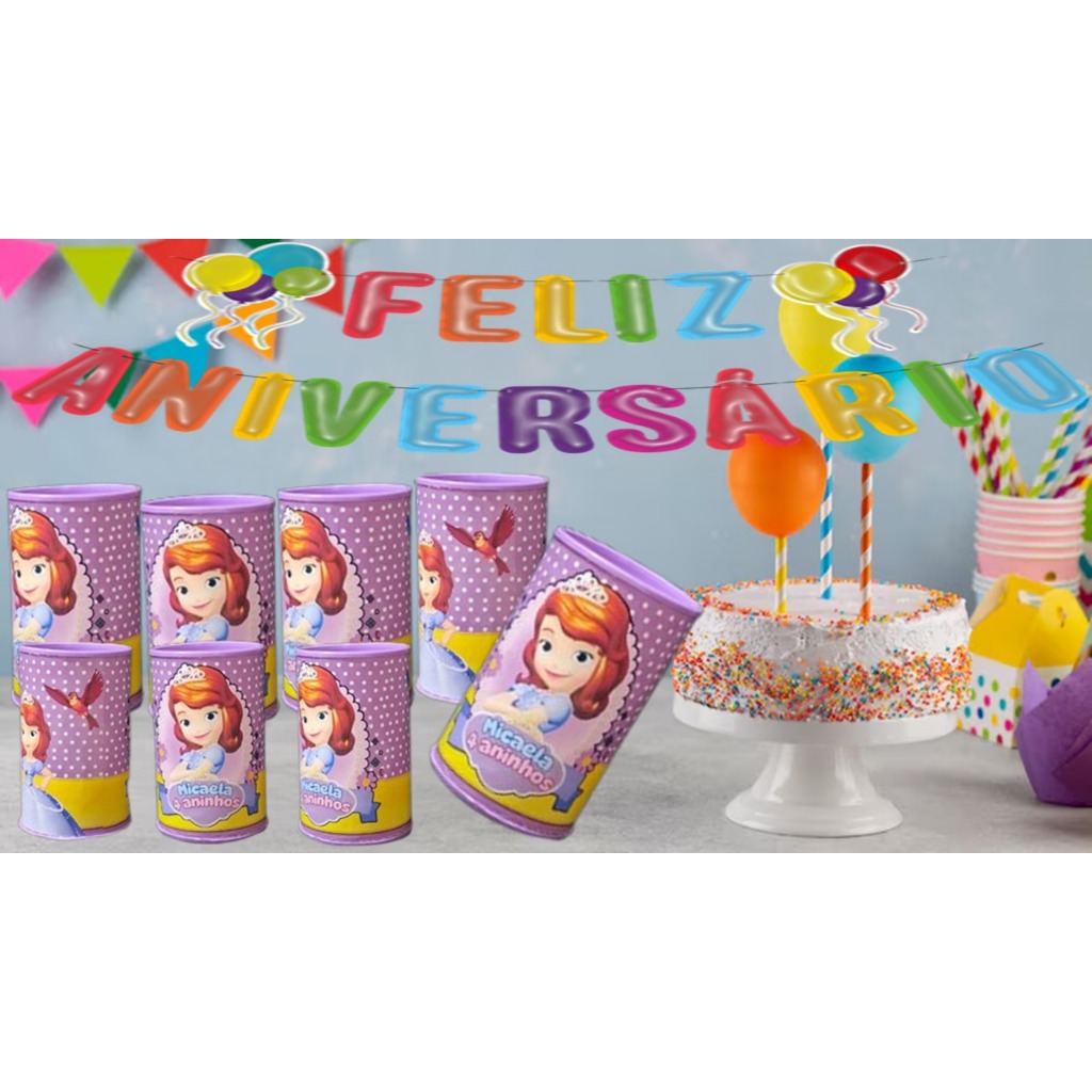 COFRINHO PERSONALIZADO INFANTIL - TEMA PRINCESA SOFIA - LEMBRANCINHA ANIVERSÁRIO, FESTA, CHÁ DE BEBÊ