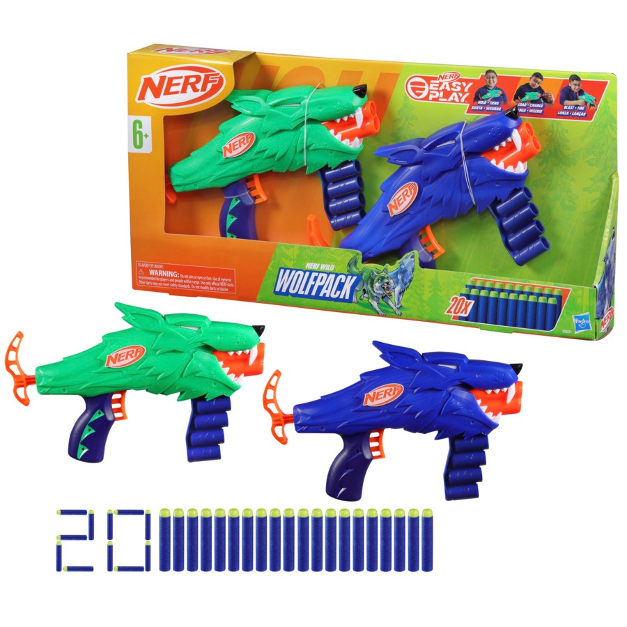 Lançador De Dardos Nerf Wild Wolfpack Easy Play - Hasbro G0031