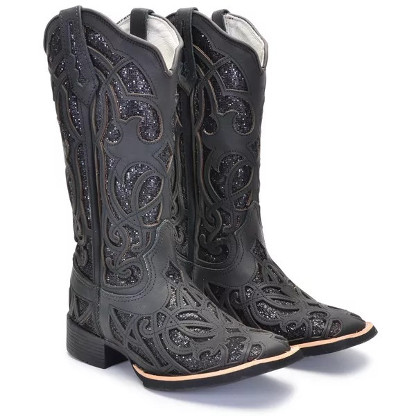 Bota texana hopper feminina bordada laser FRC04