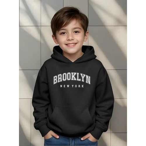 Moletom Canguru Com Capuz Bolso Algodão Brooklyn Infantil Juvenil