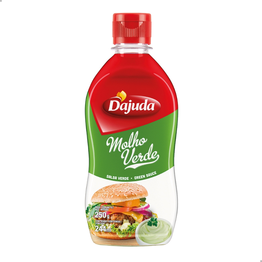 Maionese Verde D'ajuda Frasco 250ml 1 Unidade Molho de Ervas Verde