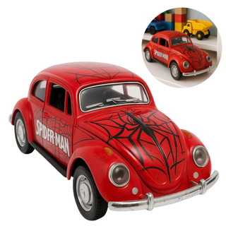 Miniatura Fusquinha Fusca Carrinho Coleção Em Metal Fricção Carro Abre Capô HOMEM ARANHA