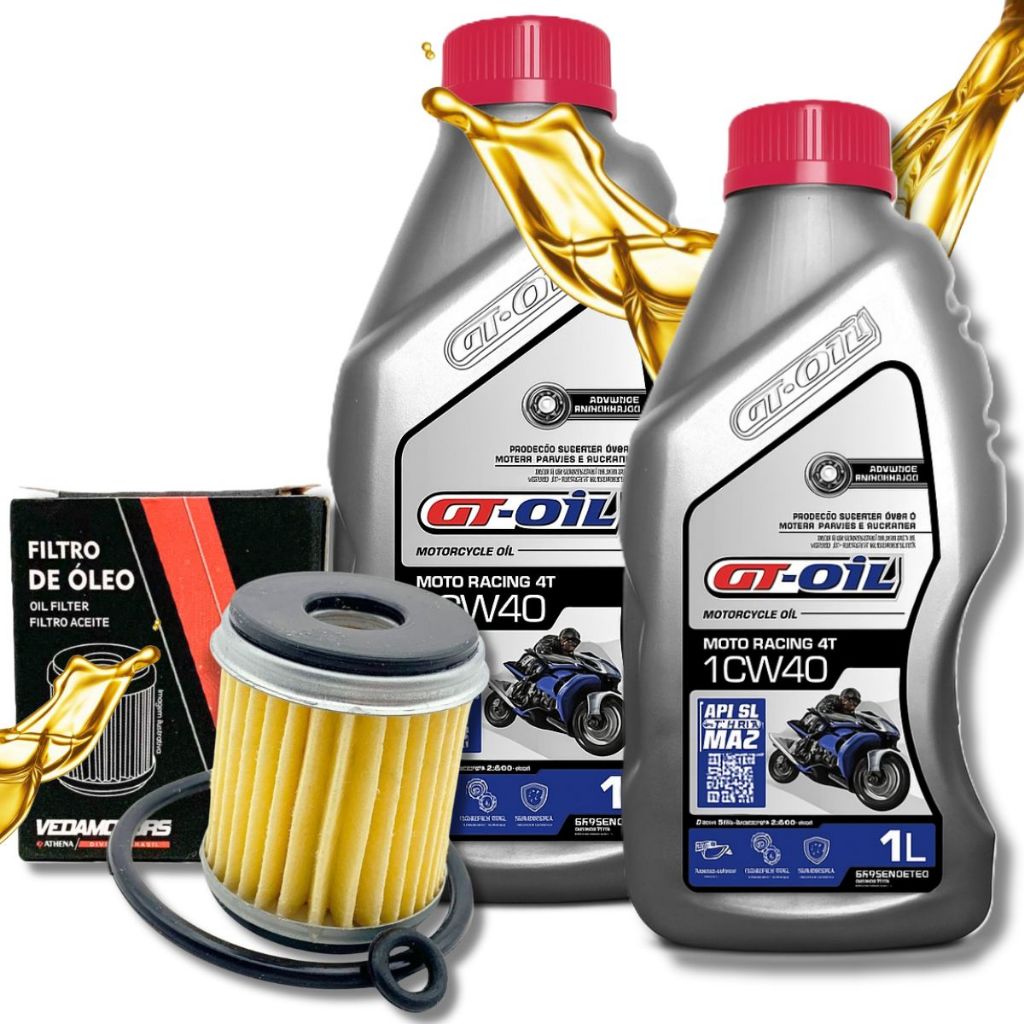 Troca de Óleo Lander 250 / Teneré 250 / Fz25 250 / Fazer 250 Gt Oil 10w40 + Filtro em Oferta na Shopee