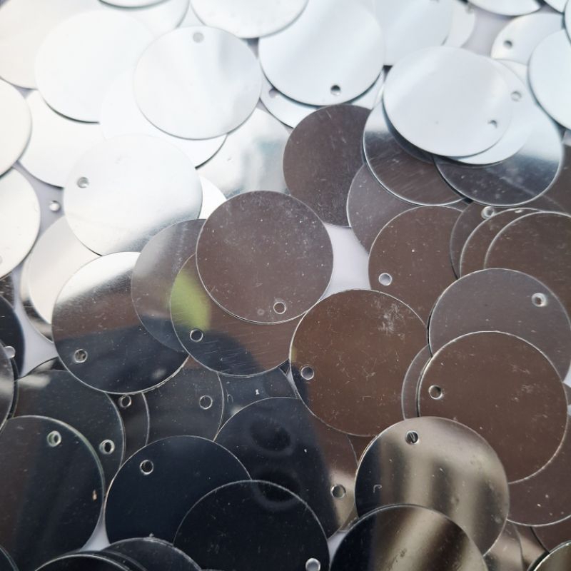 Paete Prata espelhado brilhante redondo 20mm em Oferta na Shopee