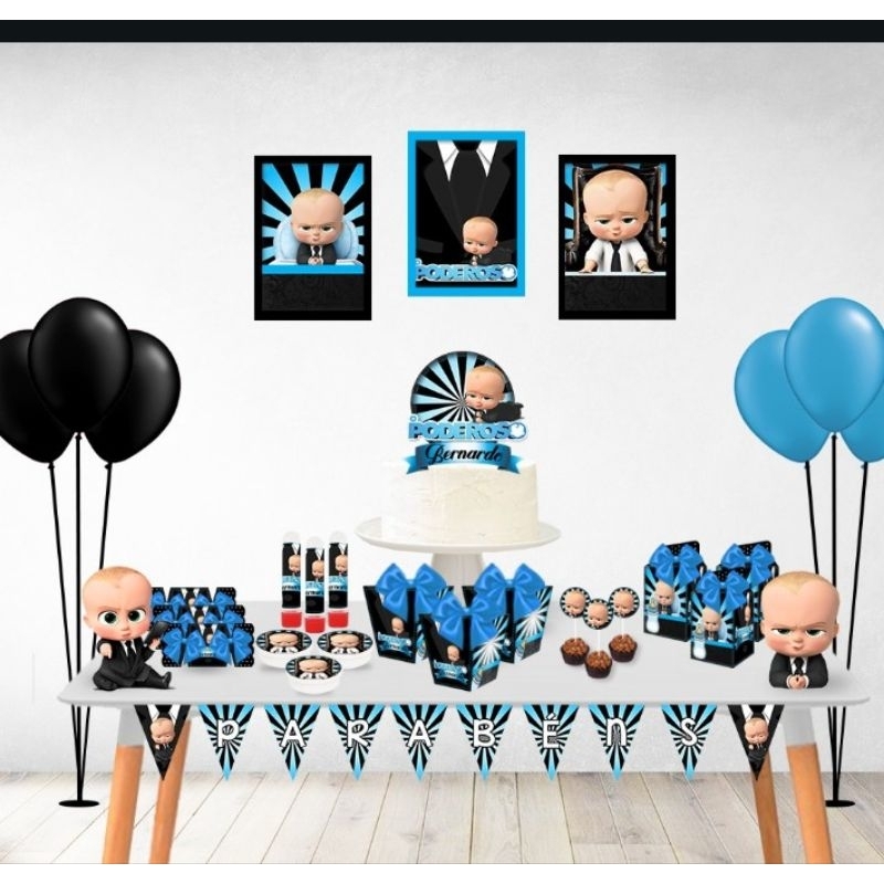 kit festa personalizado só um bolinho em casa poderoso chefinho/aniversário/mesversario