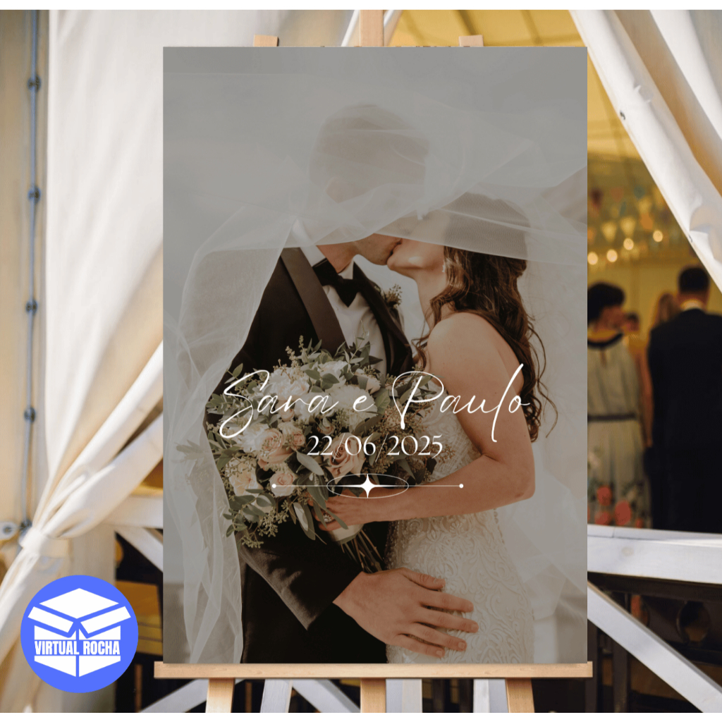 Quadro Decorativo Casamento com Foto Nome e Data Modelo Romântico Personalizado em MDF em Oferta na Shopee