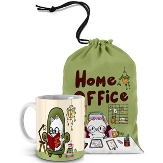 Caneca Para Amantes De Livros, Café E Gatos! Saquinho Para Caneca em Oferta na Shopee