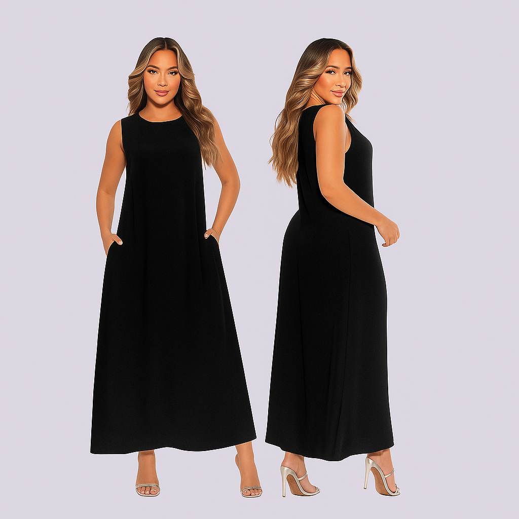 Vestido Feminino Dunas com Bolsos Confortável Plus Size