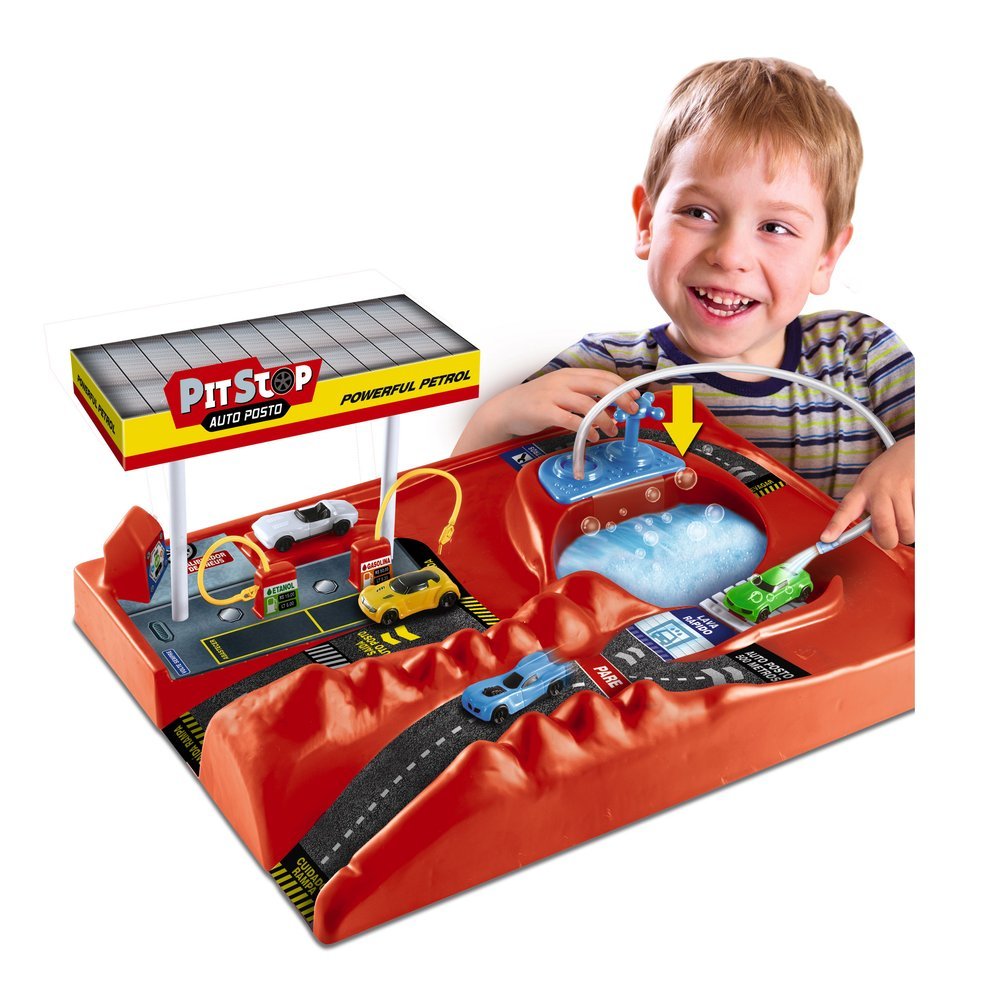 Autorama Infantil Posto De Combustível Com Pista E 2 Carrinhos Criança Brinquedo
