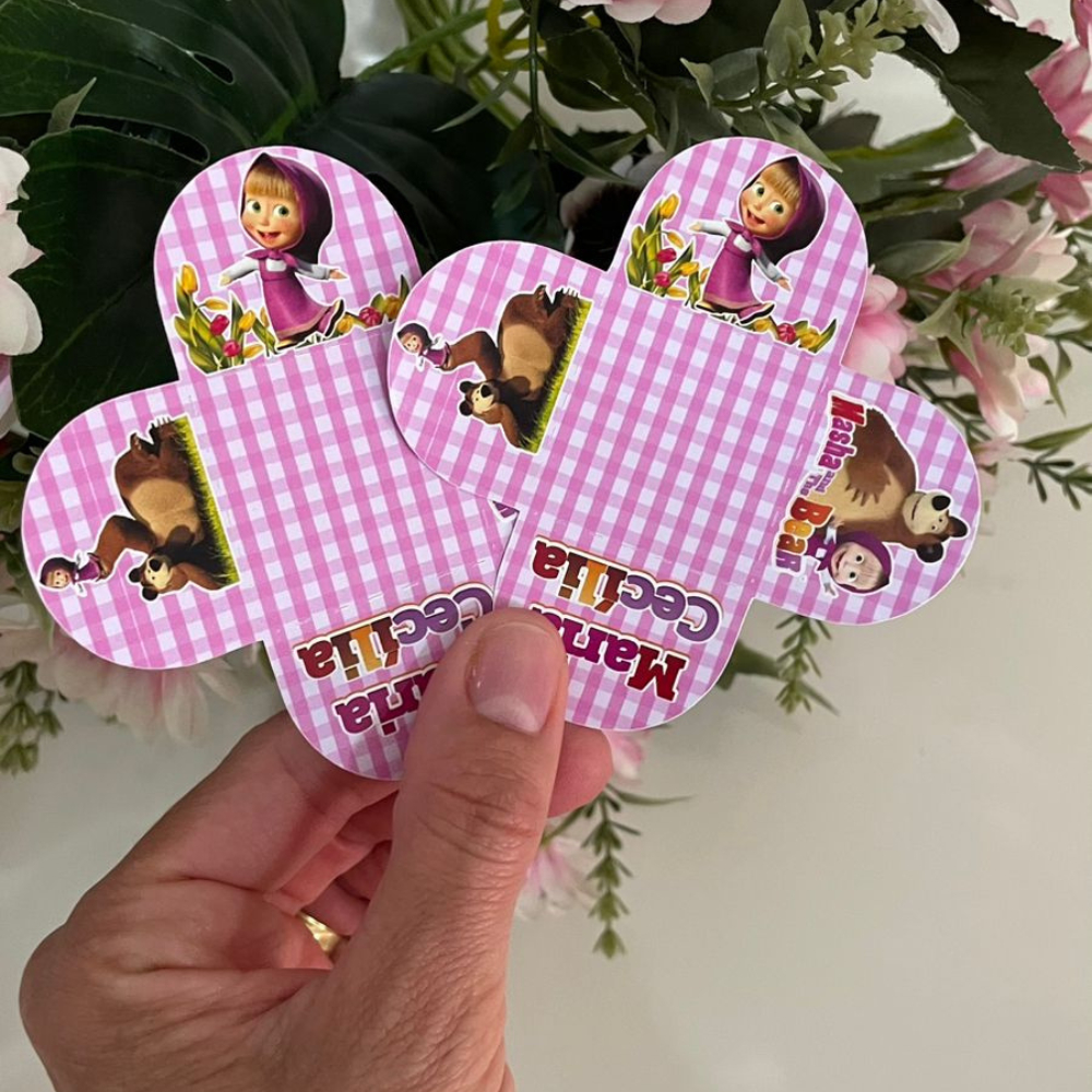 Forminha personalizada Masha e o Urso rosa Forminha Brigadeiro Masha Forminha docinho aniversário
