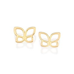 Brinco Feminino Borboleta Banhado a Ouro 18k 527092
