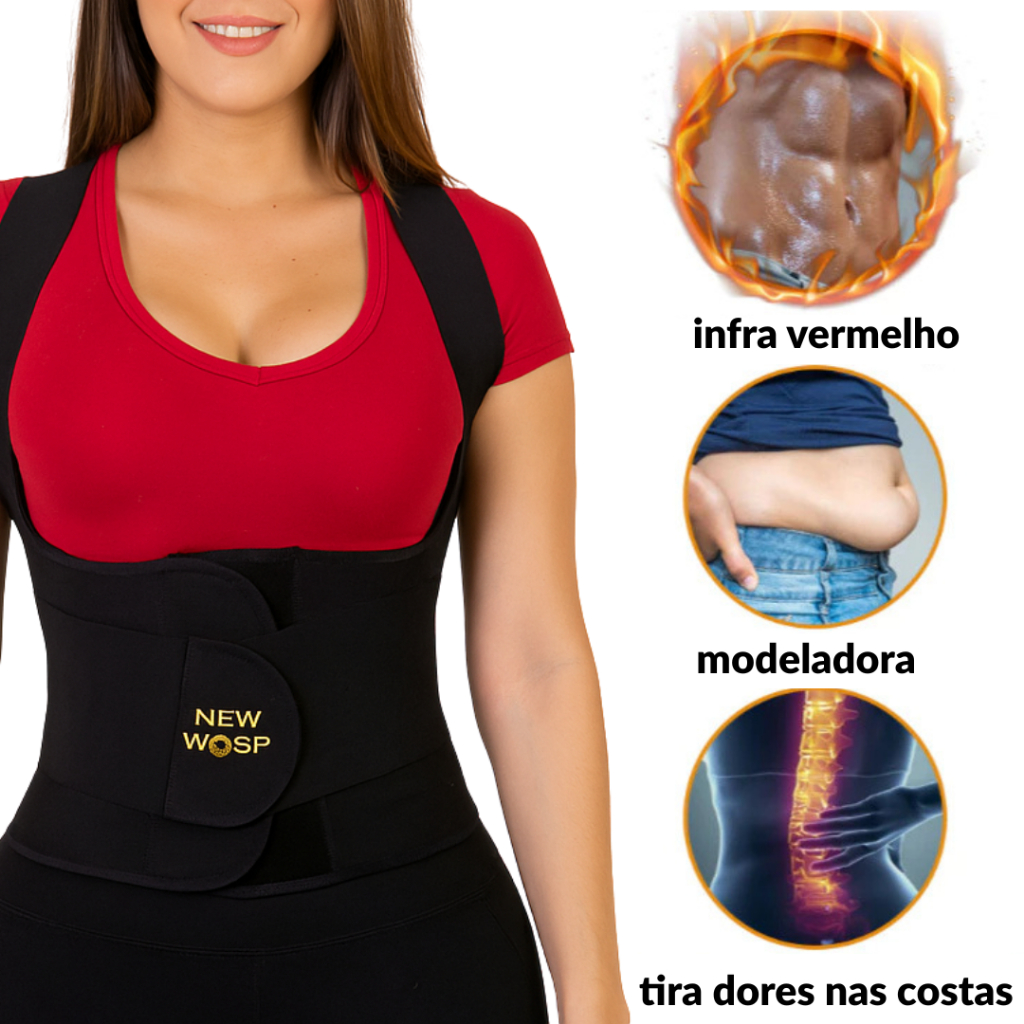 Colete modelador com infra vermelho - Colete modelador com 10 talas , 7 elasticos e imã deriti e deixa sua colun a reta