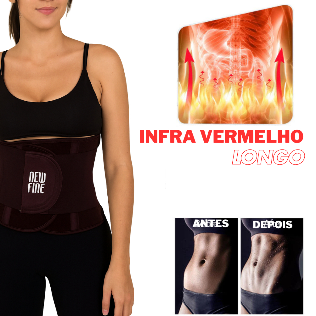 cinta modeladora com 10 talas imã feriti - cinta modeladora com infra vermelho e 5 elasticos e deixa suas costas retas