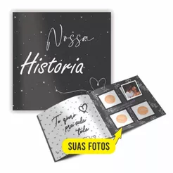 Álbum de Figurinhas Nossa História Casal Presente Criativo Personalizado Namorados