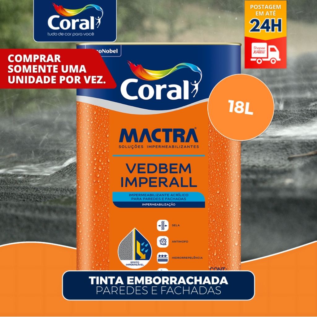 TINTA EMBORRACHADA FLEXÍVEL BRANCA – CORAL IMPERALL PREMIUM 10 EM 1 18L