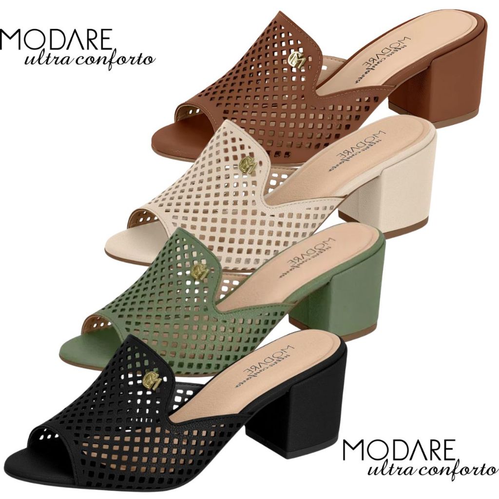 Tamanco Salto Bloco Médio Casual Feminino Modare Ultraconforto Original em Oferta na Shopee