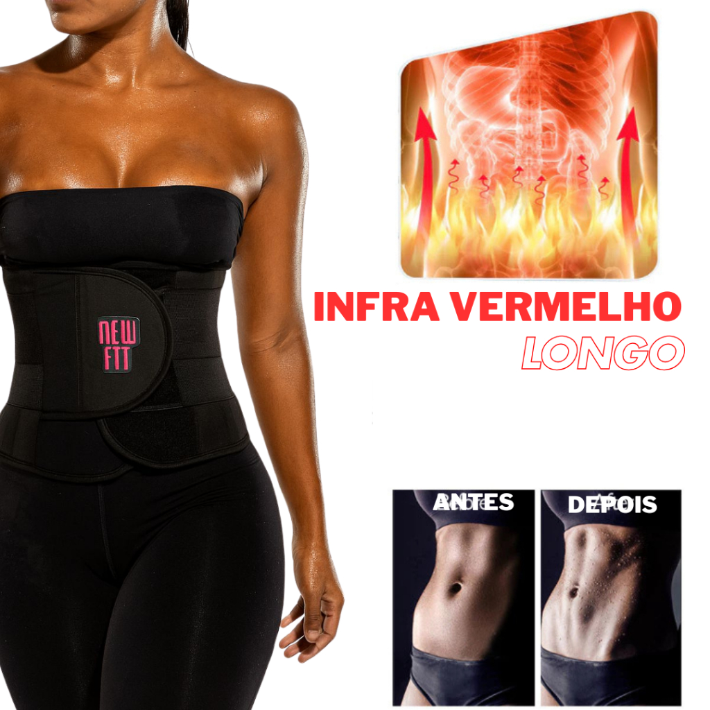 cinta modeladora com elastico duplo e com infravermelho longo - Cinta modeladora com 10 tala e deixa sua coluna reta