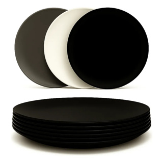 Jogo de 4 Pratos Rasos de Jantar Grande Resistente Empilhável Reutilizável Plástico Leve Crianças em Oferta na Shopee