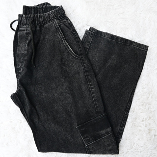 CALÇA / CARGO / LARGA MASCULINA SKATE, CASUAL, BOLSOS FECHAMENTO CORDÃO MODA UNISSEX-CINZA PRETA ESCURA MÉDIA em Oferta na Shopee