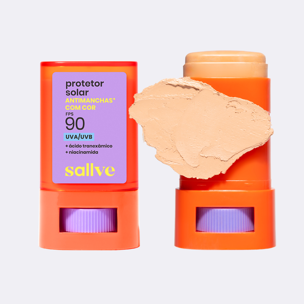 Sallve Protetor Solar Bastão Antimanchas FPS90 com cor 3 15g