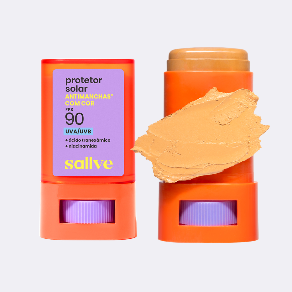 Sallve Protetor Solar Bastão Antimanchas FPS90 com cor 7 15g
