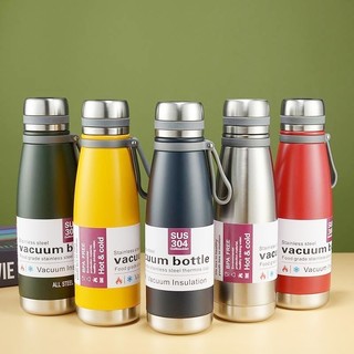 Garrafa Térmica Squeeze Inox 850/650/520ml Escolar Dia a Dia Portátil Para Água Quente Ge…