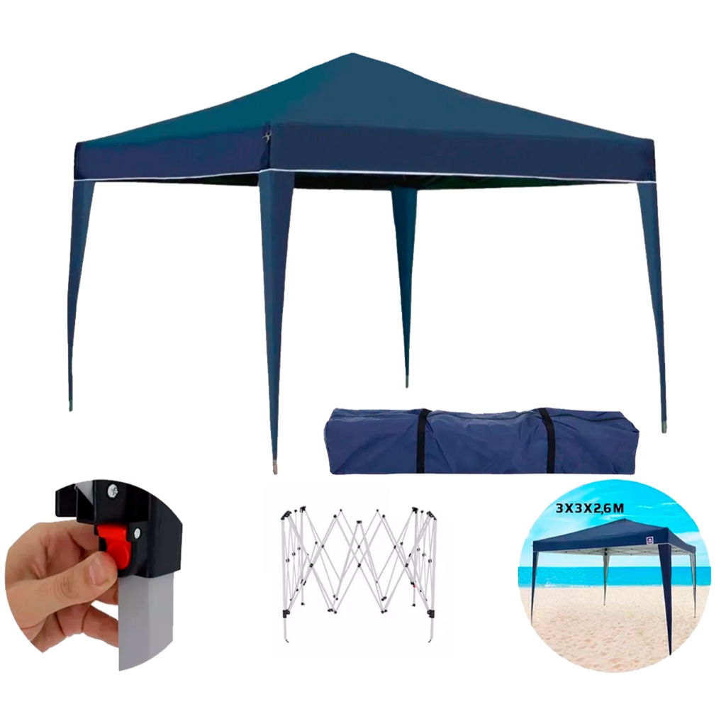 Tenda Gazebo Sanfonado Articulada 3x3 C/ Mala Transporte em Oferta na Shopee