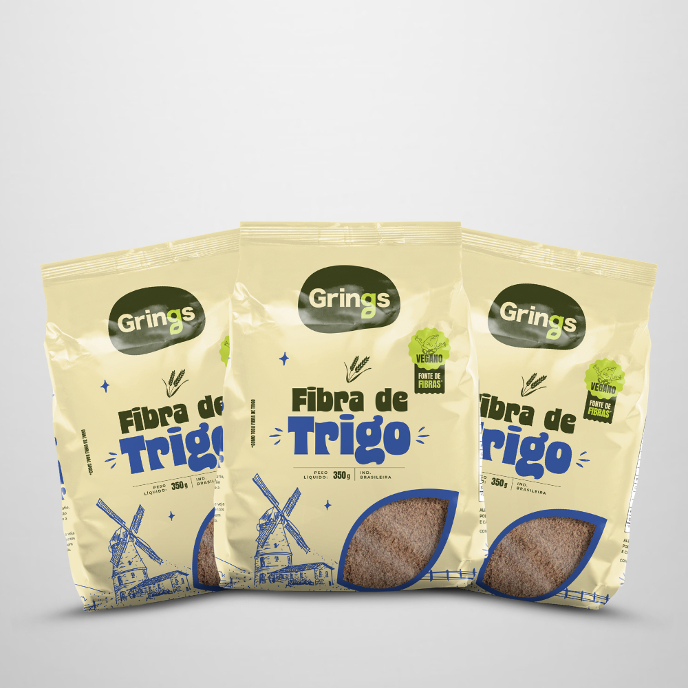 Kit 3x Fibra (farelo) De Trigo Grings 350g