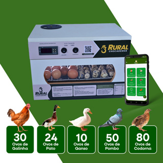 Chocadeira Automatica 35 a 45 Ovos de Galinha ou 90 Ovos de Codorna + Ovoscopio + APP em Oferta na Shopee