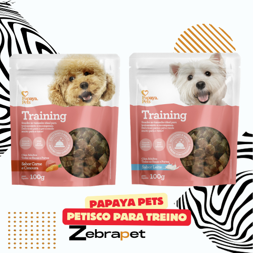 Papaya Pets - Training Snack Petisco p/ Cães - Sabor Carne c/ Cenoura e Leite