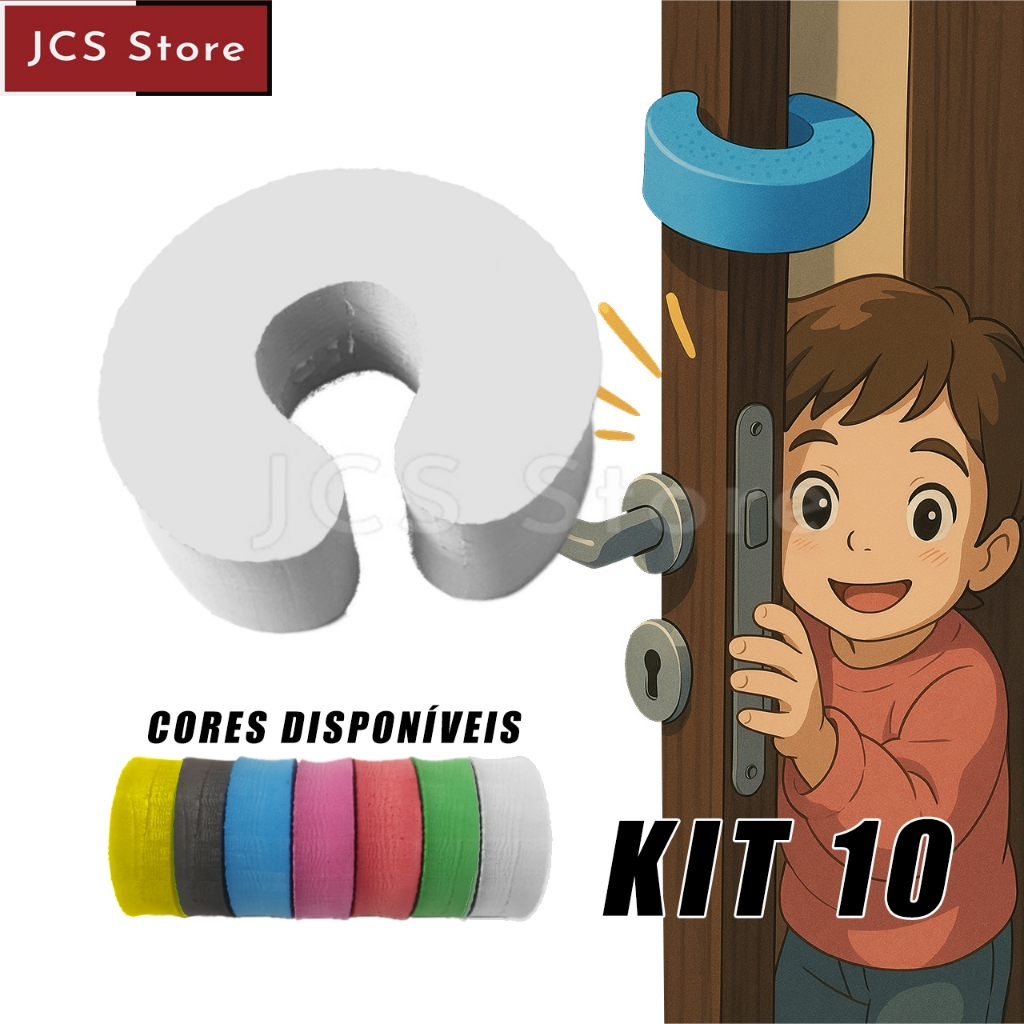 Kit 10 Protetor Salva Dedos Para Porta Segurança Crianças Eva