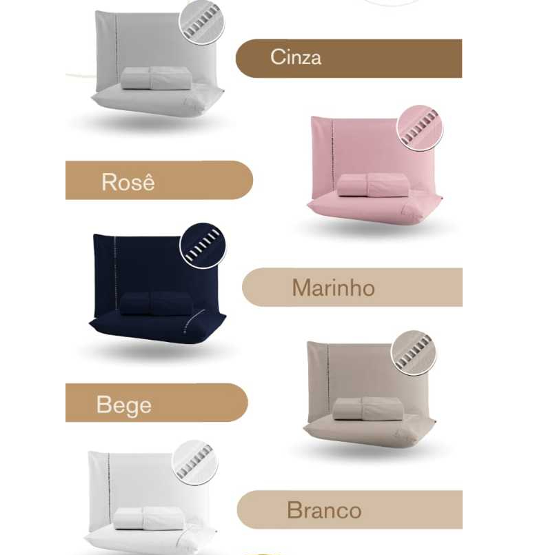 Jogo de Lençol Cama Casal Padrão Queen Solteiro 400 Fios Micropercal Com Fronha em Ponto Palito Fronha Impermeável