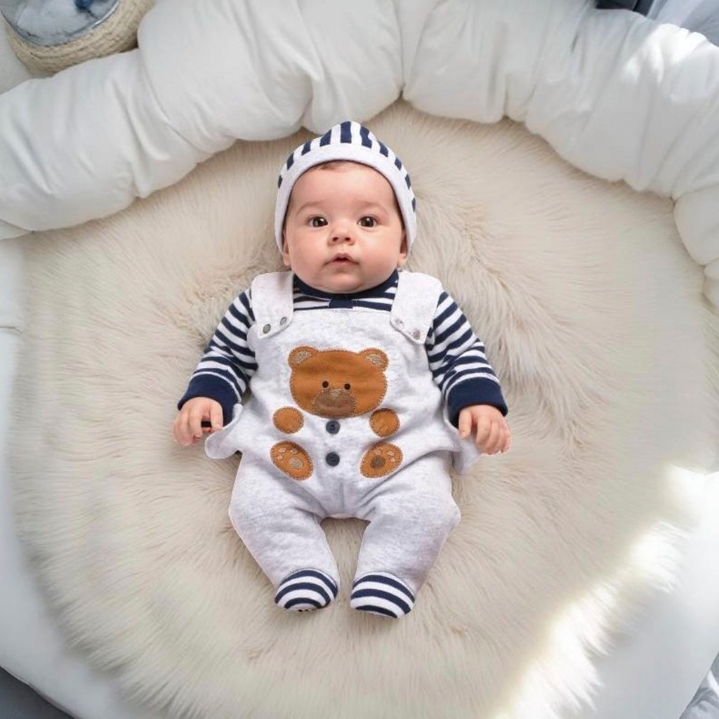 Promoção de Macacão Longo de Malha Para Bebê Menino Roupas de Bebê