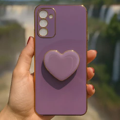 Capa Capinha com Suporte Coração Samsung A04S A05S A06 A07 A14 A15 A16 A17 A24 A25 A26 A34 A35 A36 A37 A54 A55 A56 A57