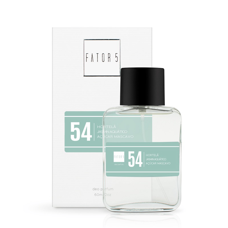 Perfume 54 Fator 5 - 60 ml Hortelã Jasmim Aquático Açúcar Mascavo