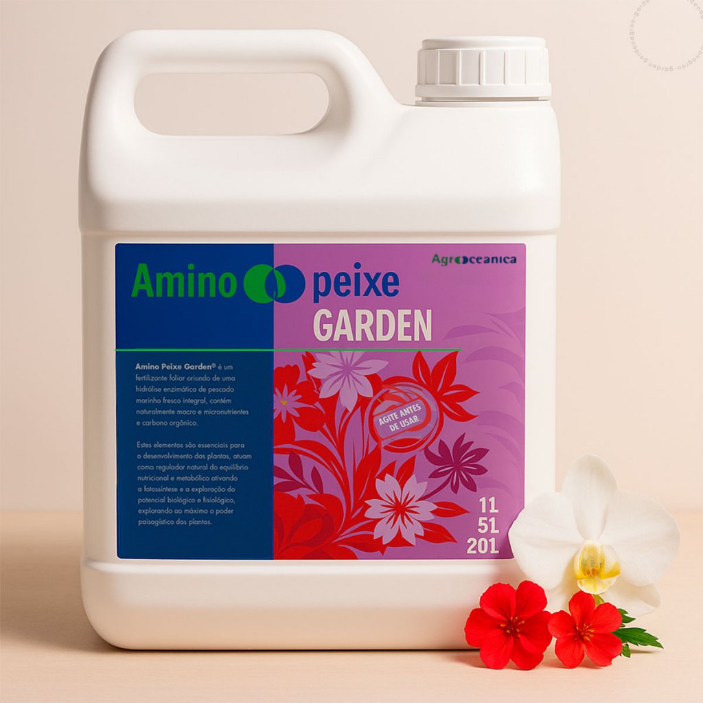Adubo fertilizante natural para orquídeas e flores Amino Garden 5 Litros Agrooceânica