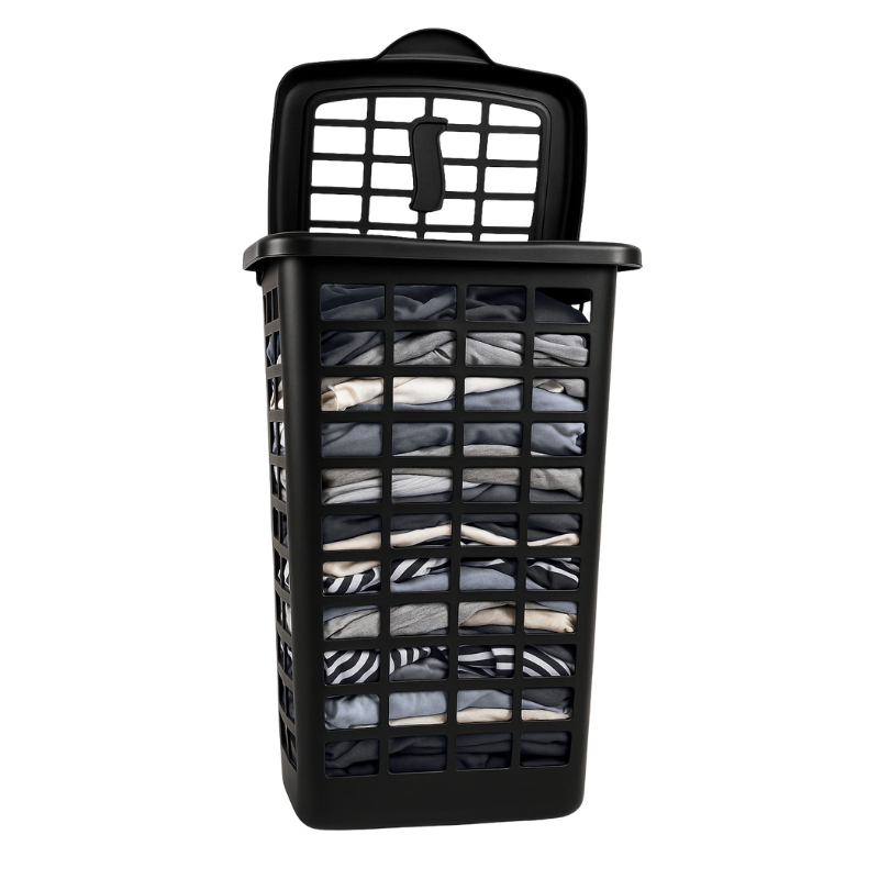 Cesto de Roupas Telado 28L Com Tampa Basculante Preto Resistente