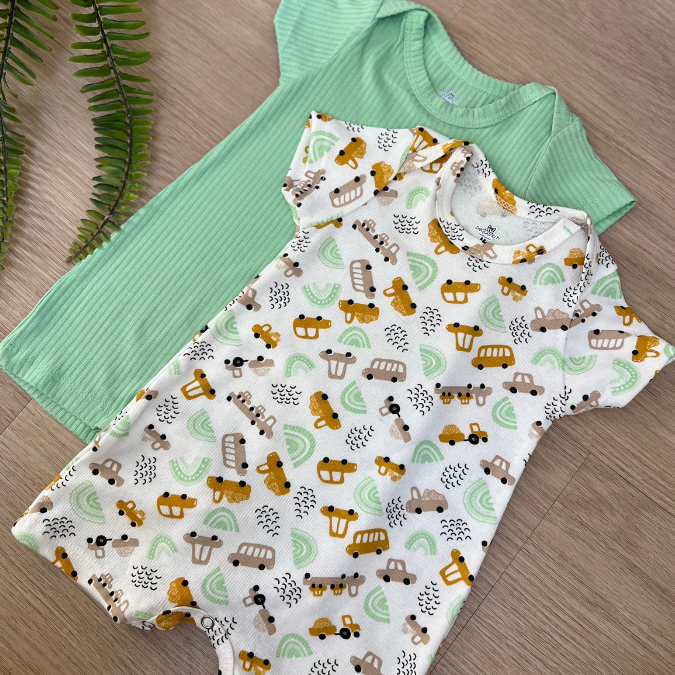 Romper Bebê Macacão Algodão Conforto Estampa Lisa Desenho em Oferta na Shopee