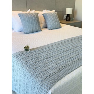 Kit Manta Peseira de Tricot + 2 Capas Almofada Para Cama e Sofá Casal Queen e King Decoração Luxo FI em Oferta na Shopee