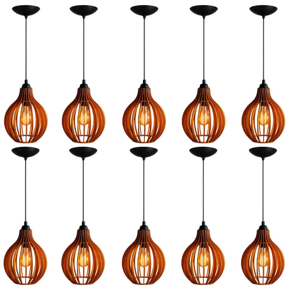 Kit 10 Pendente Luminaria Decorativa Balcão Cozinha Quarto Salão Varanda Cor Marrom - 10Cqm/Sf em Oferta na Shopee