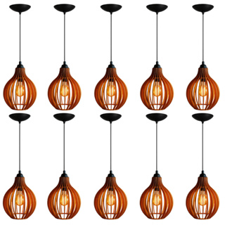 Kit 10 Pendente Luminaria Decorativa Balcão Cozinha Quarto Salão Varanda Cor Marrom - 10Cqm/Sf em Oferta na Shopee